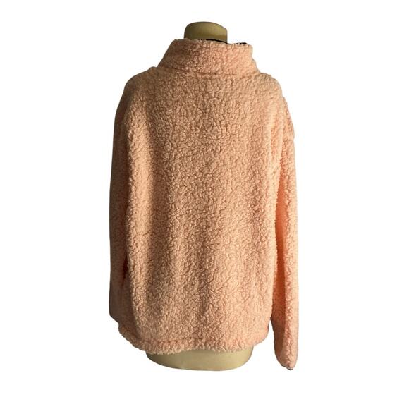 Cozy Soft Peach Sherpa Quarter Zip Pullover No Boundaries Women’s XL - Picture 5 of 5